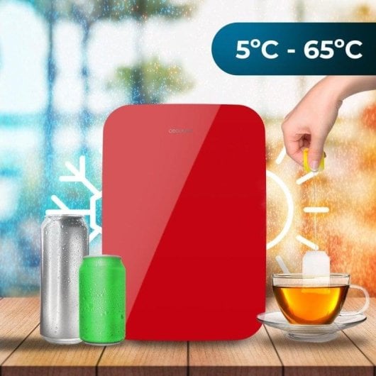 Frigorífico Cecotec Bolero MiniCooling 6L Bahamas Red 12V-220V Compacto