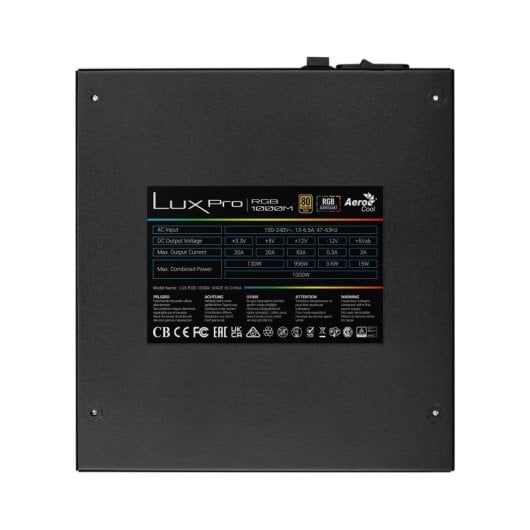 Aerocool LUXPRORGB1000M Fonte de Alimentação Semi-Modular RGB 1000W 80Plus Gold +90% ATX3.0 Pcie5.0