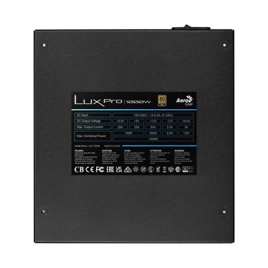 Aerocool LUXPRO1000 Fuente De Alimentación 1000W 80plus Gold +90% ATX 3.0 Y Pcie 5.0