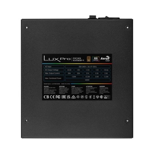 Aerocool LUXPRORGB650M Fuente Alimentación Semi-modular RGB 650W 80plus Bronze +88%