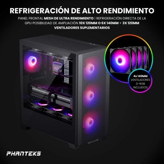 Phanteks XT Pro Ultra Cristal Templado USB 3.2 Negra