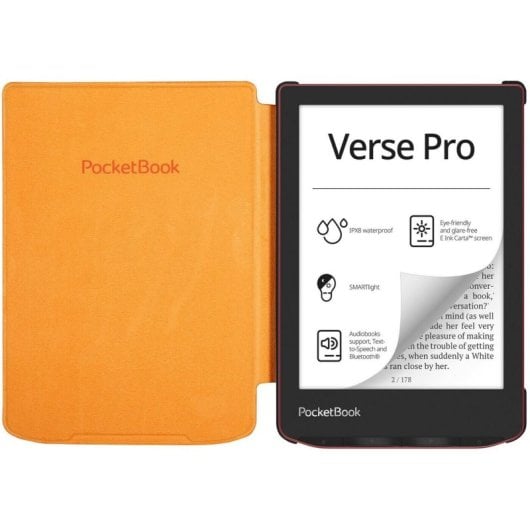 Capa laranja Pocketbook H-S-634-O-WW para e-book de 6"