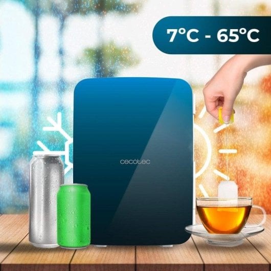 Frigorífico Mini Cecotec Bolero MiniCooling 10L Bahamas Pat 1 Defrost 33cm 10L E Azul Blanco