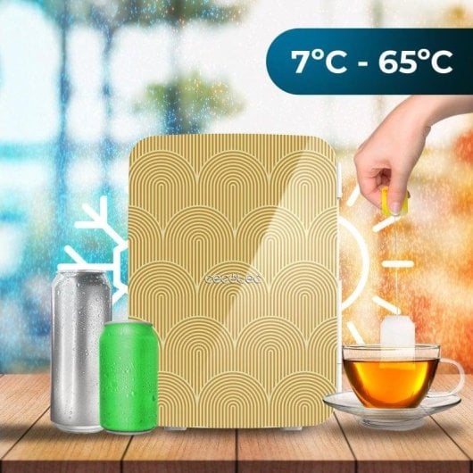 Frigorifero Cecotec Bolero MiniCooling 10L Bahamas Pat 2 Gold 12-220V 29dB