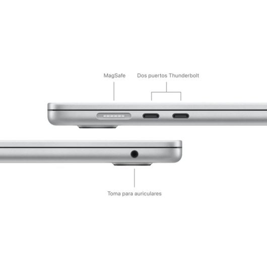 Apple MacBook Air Computer portatile 38,9 cm (15.3") Apple M M3 8 GB 256 GB SSD Wi-Fi 6E (802.11ax) macOS Sonoma Argento