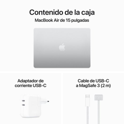 Apple MacBook Air Computer portatile 38,9 cm (15.3") Apple M M3 8 GB 256 GB SSD Wi-Fi 6E (802.11ax) macOS Sonoma Argento