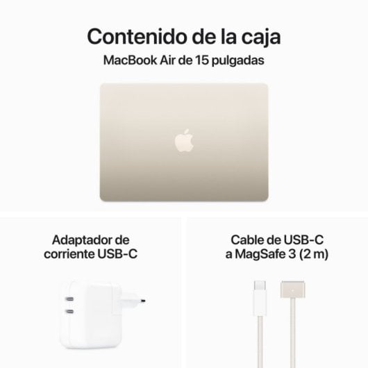 Apple MacBook Air Computer portatile 38,9 cm (15.3") Apple M M3 8 GB 512 GB SSD Wi-Fi 6E (802.11ax) macOS Sonoma Beige