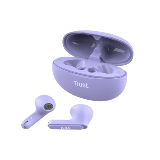 Affidati alle cuffie Bluetooth Yavi ENC con custodia di ricarica/viola