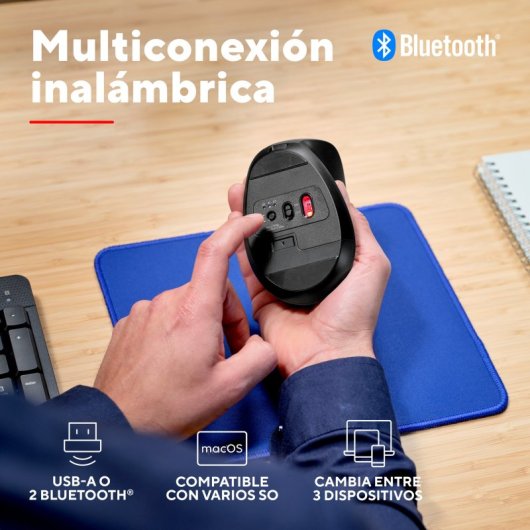 Trust Bayo+ Ratón Vertical Inalámbrico 2400 DPI Negro