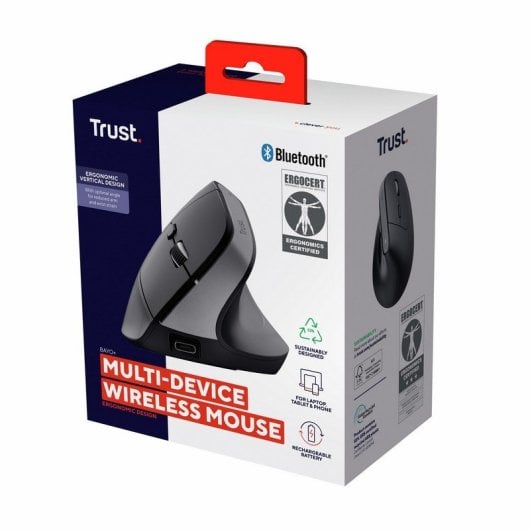 Trust Bayo+ Ratón Vertical Inalámbrico 2400 DPI Negro