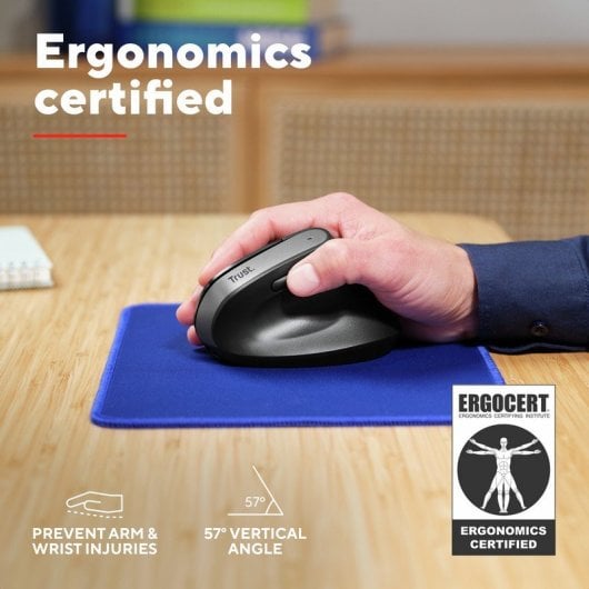 Trust Bayo+ Ratón Vertical Inalámbrico 2400 DPI Negro