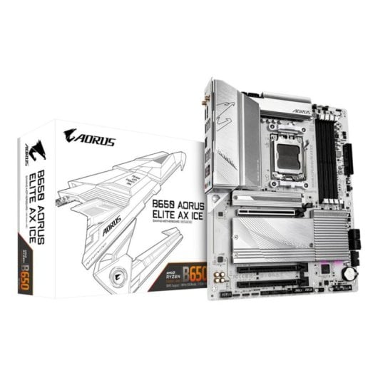 Placa Base Gigabyte B650 AORUS ELITE AX ICE B650 Zócalo AM5 DDR5 ATX WiFi 6E 2.5GbE M.2 RGB