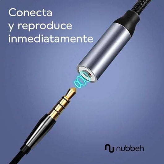Nubbeh Metal Soul Adaptador Digital USB-C a Mini Jack 3,5mm Gris Metal Nylon