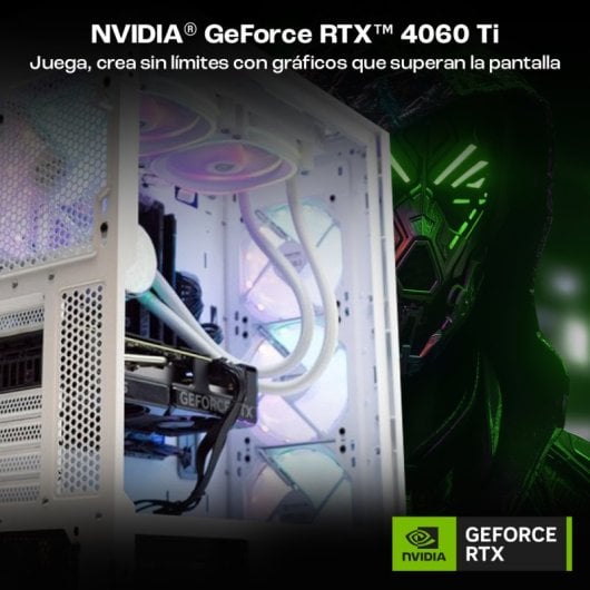 PcCom Ready AMD Ryzen 7 5800X / 32 Go / SSD 1 To / RTX 4060 Ti - Blanc