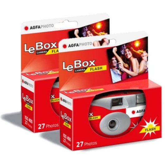AgfaPhoto LeBox Flash Pack 2X Fotocamera usa e getta con flash per 27 foto
