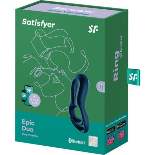 Satisfyer Epic Duo Anillo Vibrador Con App - Azul