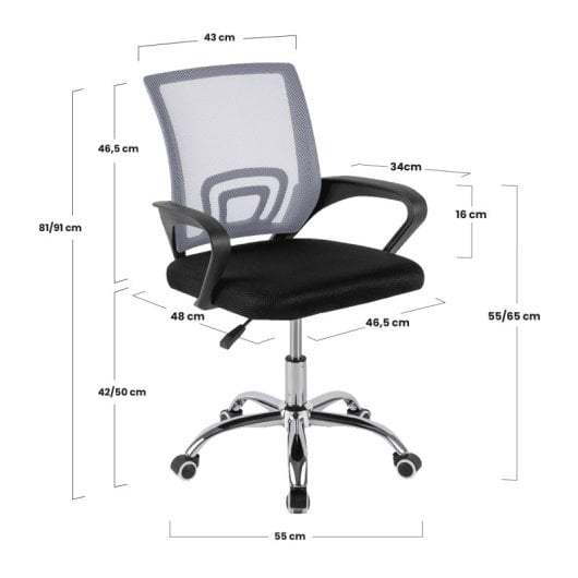 Mc Haus Atlas Silla de Oficina Gris