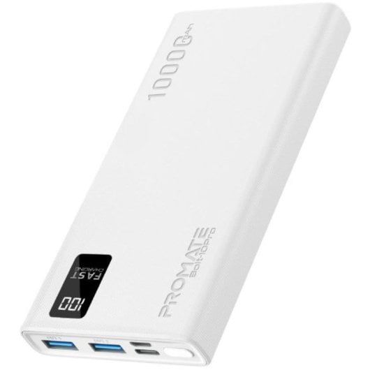 Promate Bolt-10Pro Powerbank 10000mAh 2xUSB e USB-C Branco