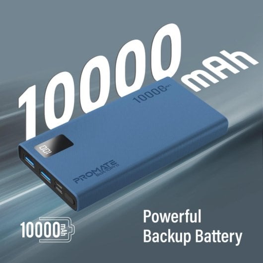 Promate Bolt-10Pro Powerbank 10000mAh 2xUSB e USB-C Azul
