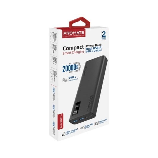 Promate Bolt-20Pro Powerbank 20000mAh 2xUSB e USB-C Preto