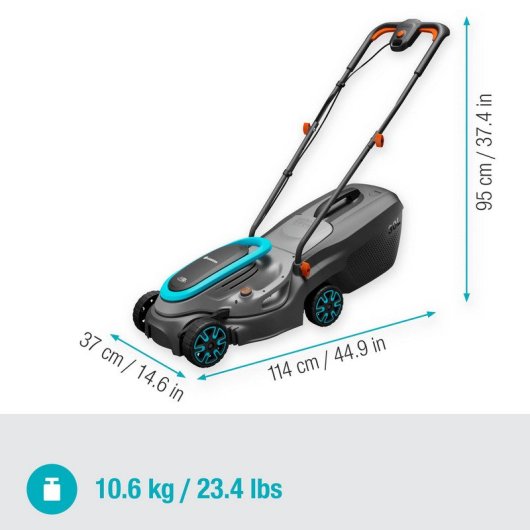 Conjunto cortador de grama a bateria PowerMax 32/18V P4A Recomendado para área de 200 m² máx. Largura de corte 32cm Capacidade do cesto 30 l Alimentação Bateria; 18V Li-Ion / 4 Ah Peso 10,2 kg Bateria e carregador incluídos
