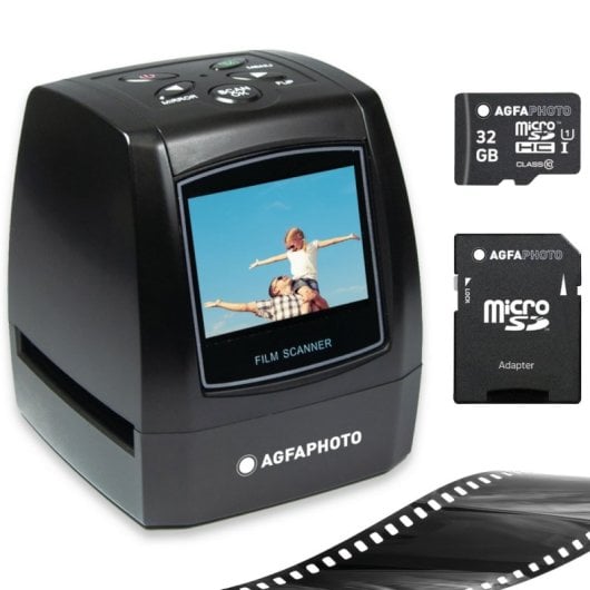 AgfaPhoto Pack Realiview Afs100 Digital Scanner Digital 35/135mm USB Negro + Tarjeta de 32Gb MicroSD
