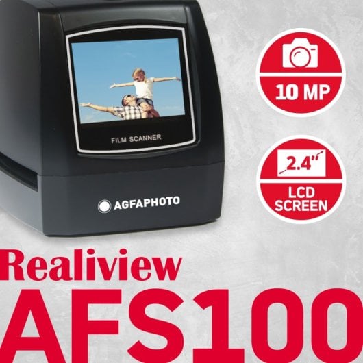 AgfaPhoto Pack Realiview Afs100 Digital Scanner Digital 35/135mm USB Negro + Tarjeta de 32Gb MicroSD