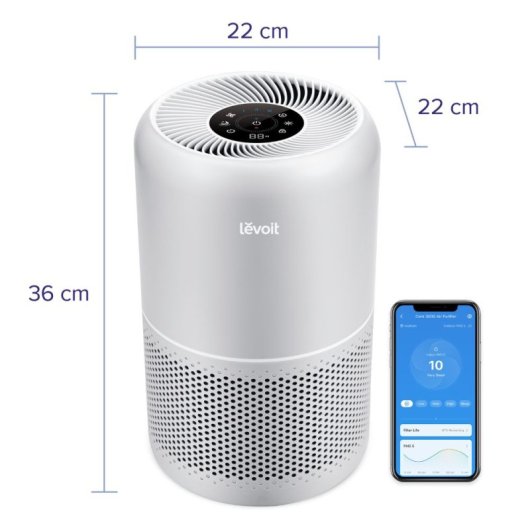 Luftreiniger Levoit Core 300S Pro HEPA 3-Stufen WiFi Alexa Grau 22 dB 50 m²