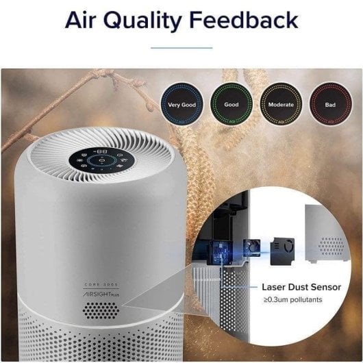 Purificateur d'air Levoit Core 300S Pro HEPA 3 étapes 22dB WiFi 50m² Gris