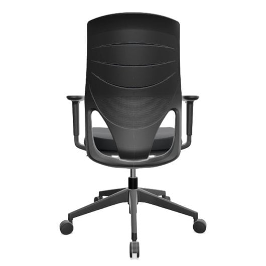 Chaise ergonomique Actiu Efit 10 dossier haut tissu noir, base polyamide, accoudoirs 2D