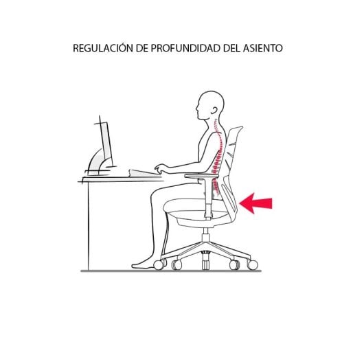 Chaise ergonomique Actiu Efit 10 dossier haut tissu noir, base polyamide, accoudoirs 2D