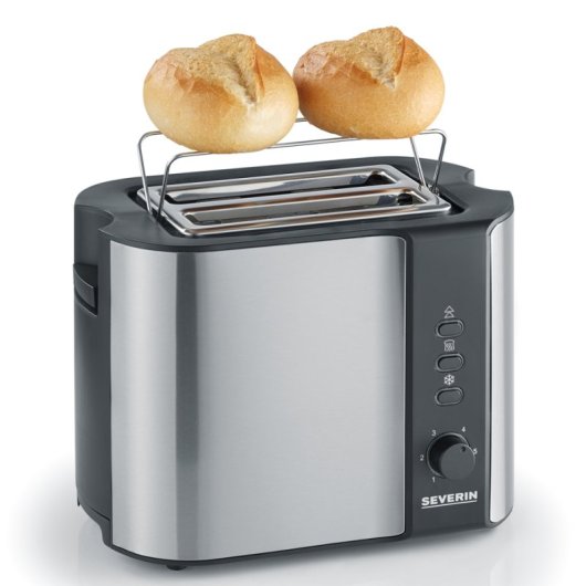 Tostapane automatico Severin At 2589 a 2 scomparti in acciaio inossidabile nero opaco 800 W