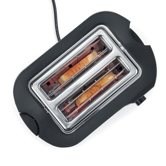 Tostapane automatico Severin At 2589 a 2 scomparti in acciaio inossidabile nero opaco 800 W
