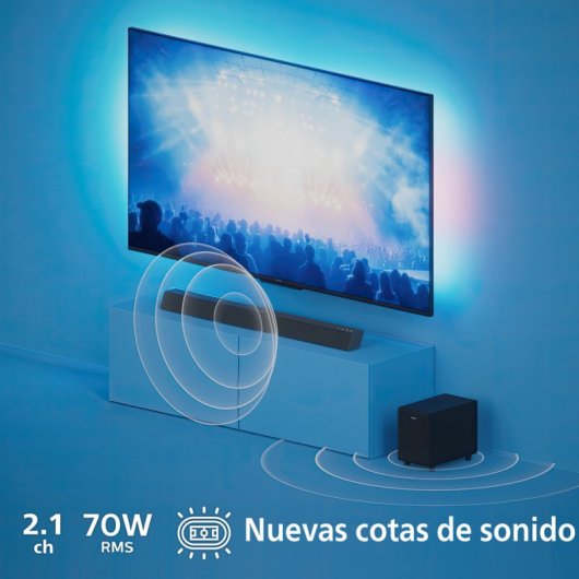 Philips TAB5308/10 Barra de Som 2.1 com Subwoofer Sem Fios