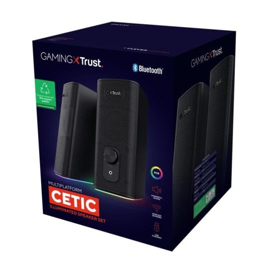 Altavoces Trust GXT 612 Cetic Inalámbricos y Alámbricos 18W con RGB táctil