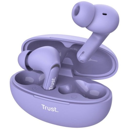 CASQUE IN-EAR BLUETOOTH TRUST YAVI 25297 LILAS ENC BASE DE CHARGEMENT USB-C COMMANDE TACTILE 23h