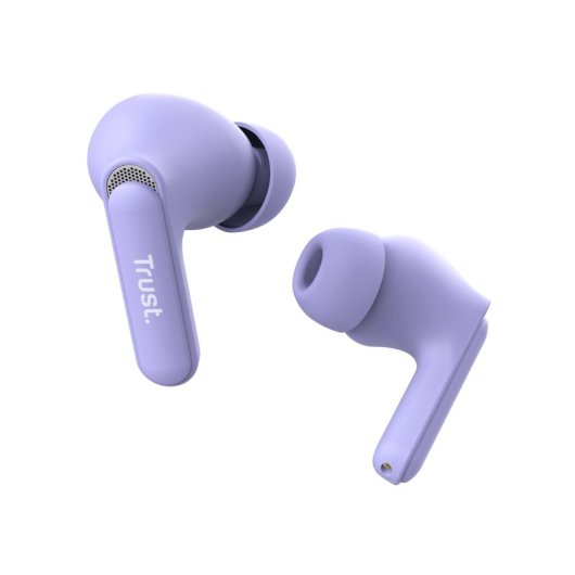 CASQUE IN-EAR BLUETOOTH TRUST YAVI 25297 LILAS ENC BASE DE CHARGEMENT USB-C COMMANDE TACTILE 23h