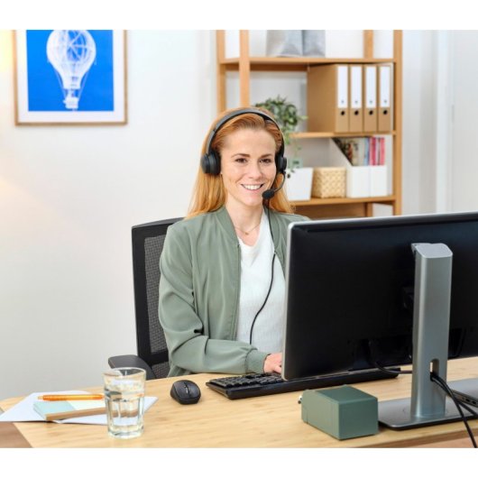 Trust HS-260 Auriculares Alámbrico de Oficina/Centro de llamadas USB-ENC para PC Negro