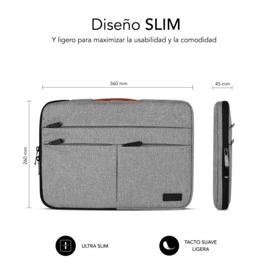 Subblim Air Padding 360 Sleeve Hellgrau für 13,3-14" Laptop