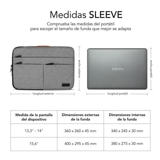 Subblim Air Padding 360 Sleeve Hellgrau für 13,3-14" Laptop