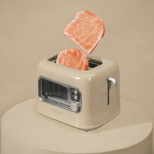 Tostador Cecotec RetroVision Beige 700 W Ventana Visualización y 2 Ranuras Extraanchas