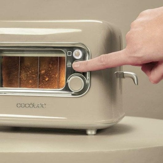 Tostador Cecotec RetroVision Beige 700 W Ventana Visualización y 2 Ranuras Extraanchas