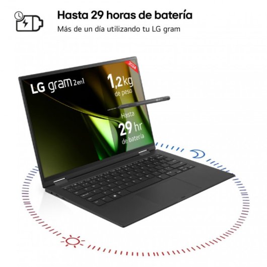 LG Gram Pro 2 en 1 14T90S-G.AA75B Intel Evo Core Ultra 7 155H/16GB/512GB SSD/14" Táctil