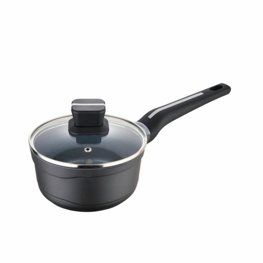 Topf mit Deckel San Ignacio Bistro SG6424 mattschwarzes Aluminium (ø 16 x 8 cm)