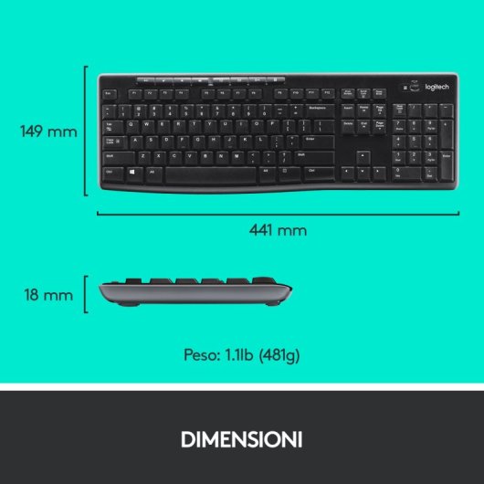 Logitech Wireless MK270 Combo Teclado y Ratón Inalámbrico Teclado Italiano