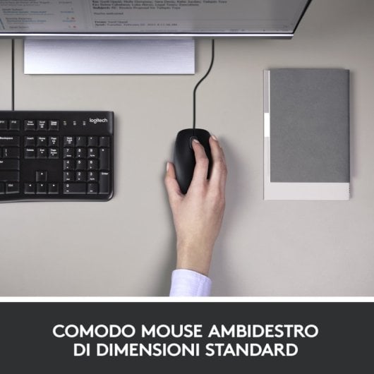 Logitech Desktop MK120 Tastatur Maus enthalten USB QWERTY Italienisch Schwarz