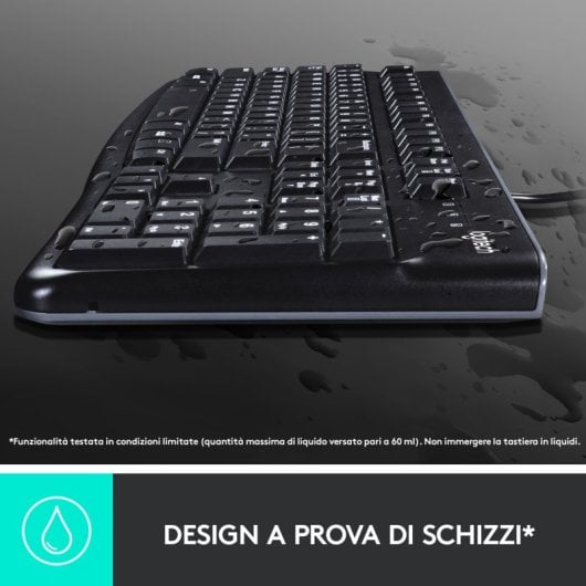 Logitech Desktop MK120 Tastatur Maus enthalten USB QWERTY Italienisch Schwarz