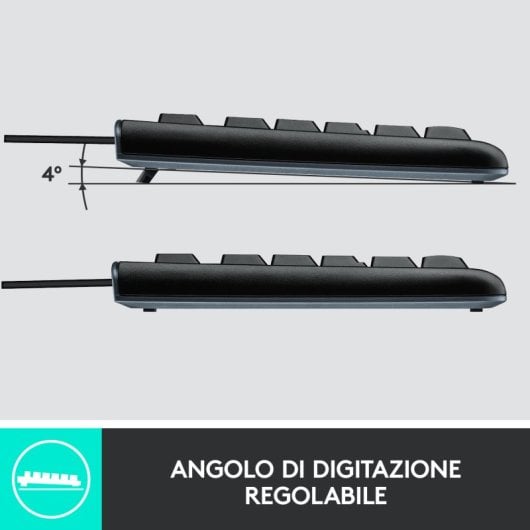 Logitech Desktop MK120 Tastatur Maus enthalten USB QWERTY Italienisch Schwarz