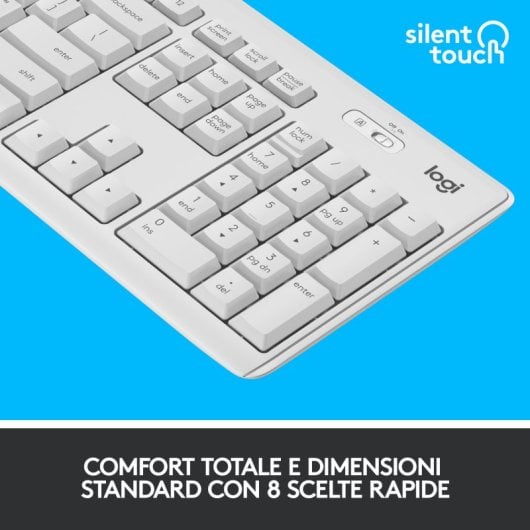 Logitech MK295 Silent Wireless Combo Teclado + Ratón Inalámbrico Blanco Teclado Italiano