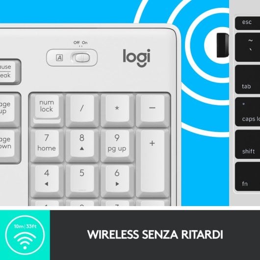 Logitech MK295 Silent Wireless Combo Teclado + Ratón Inalámbrico Blanco Teclado Italiano